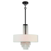 Livex Lighting 51113-92 - 4 Lt EBZ Pendant Drum shade Chandelier