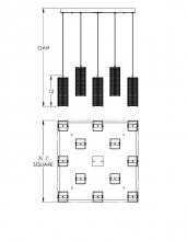 Hammerton CHB0020-09-MB-F-C01-L1 - Downtown Mesh Square 9pc Multi-Pendant