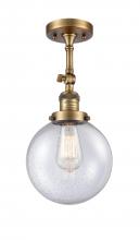 Innovations Lighting 201F-BB-G204-8-LED - Beacon - 1 Light - 8 inch - Brushed Brass - Adjustable Semi-Flush Mount