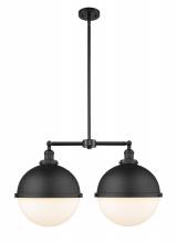 Innovations Lighting 209-BK-HFS-121-BK - Hampden - 2 Light - 18 inch - Matte Black - Stem Hung - Adjustable Island Light