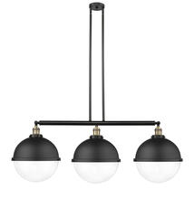 Innovations Lighting 213-BAB-HFS-122-BK - Hampden - 3 Light - 45 inch - Black Antique Brass - Stem Hung - Adjustable Island Light