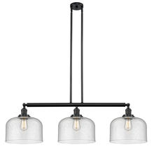 Innovations Lighting 213-BK-G74-L - Bell - 3 Light - 42 inch - Matte Black - Stem Hung - Adjustable Island Light