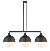 Innovations Lighting 213-BK-HFS-121-BK - Hampden - 3 Light - 45 inch - Matte Black - Stem Hung - Adjustable Island Light
