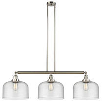 Innovations Lighting 213-PN-G74-L - Bell - 3 Light - 42 inch - Polished Nickel - Stem Hung - Adjustable Island Light