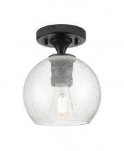 Innovations Lighting 434-1F-BK-G124-6 - Crown Point - 1 Light - 6 inch - Matte Black - Flush Mount