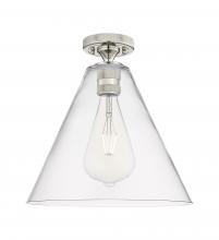 Innovations Lighting 434-1F-PN-GBC-122 - Crown Point - 1 Light - 12 inch - Polished Nickel - Flush Mount