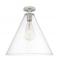 Innovations Lighting 434-1F-SN-GBC-162 - Crown Point - 1 Light - 16 inch - Satin Nickel - Flush Mount