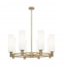 Innovations Lighting 434-8CR-BB-G434-12WH - Crown Point - 8 Light - 32 inch - Brushed Brass - Chandelier