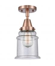 Innovations Lighting 447-1C-AC-G184 - Canton - 1 Light - 6 inch - Antique Copper - Flush Mount