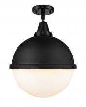 Innovations Lighting 447-1C-BK-HFS-121-BK - Hampden - 1 Light - 13 inch - Matte Black - Flush Mount