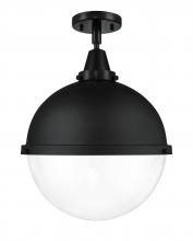 Innovations Lighting 447-1C-BK-HFS-122-BK - Hampden - 1 Light - 13 inch - Matte Black - Flush Mount