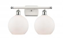 Innovations Lighting 516-2W-WPC-G121-8 - Athens - 2 Light - 18 inch - White Polished Chrome - Bath Vanity Light