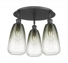 Innovations Lighting 516-3C-BK-G480-6SL - Brookhaven Almond - 3 Light - 18 inch - Matte Black - Flush Mount