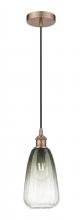 Innovations Lighting 616-1P-AC-G480-6SL - Brookhaven Almond - 1 Light - 6 inch - Antique Copper - Cord hung - Mini Pendant