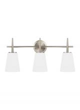Generation Lighting 4440403-962 - Driscoll 3-light indoor bath vanity in brushed nickel