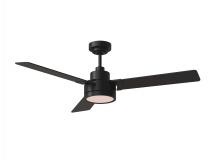Generation Lighting 3JVR52MBKD - Jovie 52" LED Midnight Black Ceiling Fan with Light Kit Wall