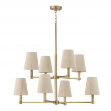 Capital 454581MA - 8-Light Chandelier in Matte Brass with Bleached Natural Rope Shades