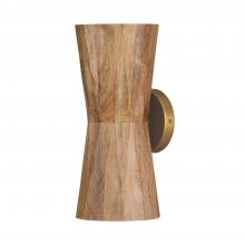 Capital 651021LW - 2-Light Sconce in Patinaed Brass and Handcrafted Mango Wood