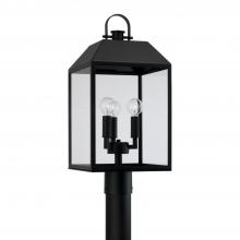 Capital 953435BK - Nelson 3-Light Outdoor Post Lantern in Black with Clear Glass