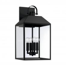 Capital 953443BK - Nelson 4-Light Outdoor Wall Lantern in Black with Clear Glass