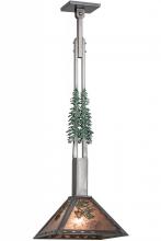 Meyda White 156198 - 12" Square Winter Pine Tall Pines Pendant